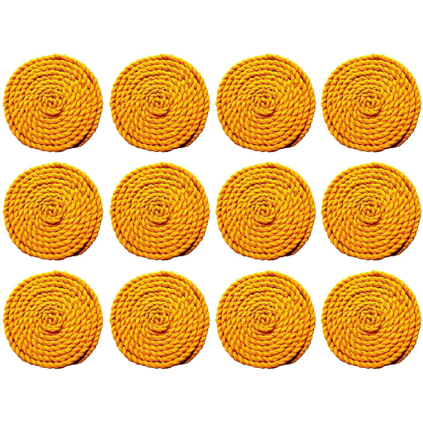 Om Phool Batti Twisted Cotton Long Wicks for Akhand Jyot, Diya Batti for Long Lasting Puja/Aarti, (Pack of 12, Yellow)