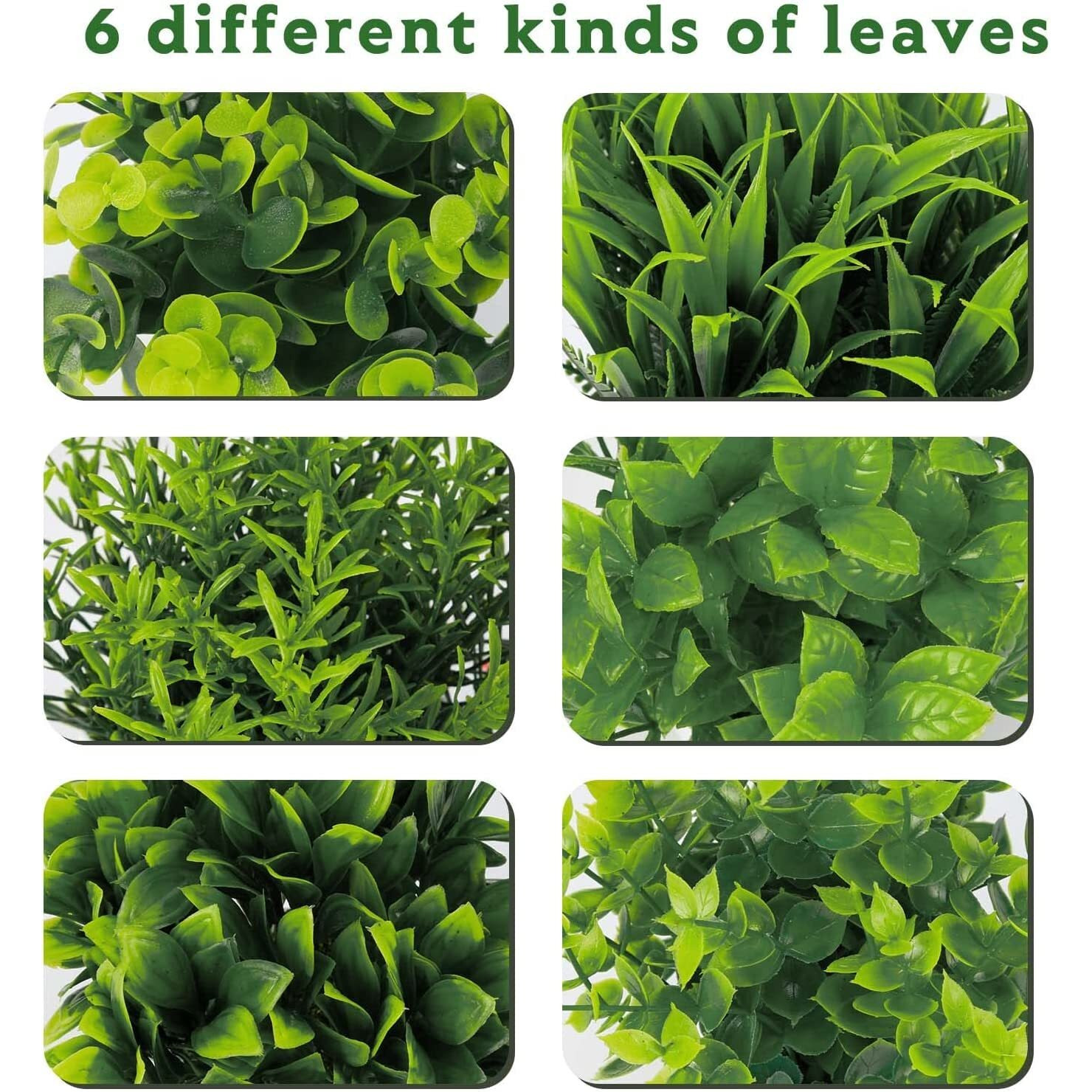 Dekorly Artificial Potted Plants, 6 Pack Artificial Plastic Eucalyptus Plants Small Indoor Potted Houseplants, Small Faux Plants for Home Decor Bathroom Office Farmhouse (Set 0F 6)