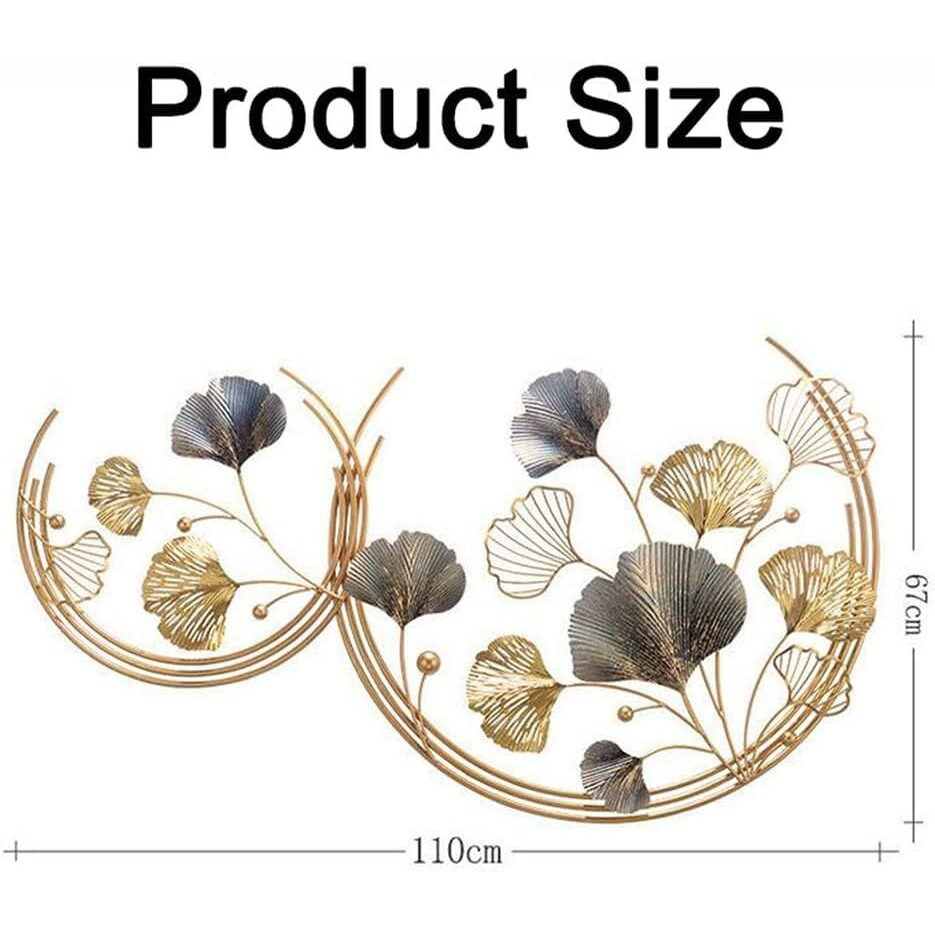 RIZIK STORE Metal Abstract Figures Wall Sculpture For Home Decor, Living Room & Bedroom (Double Moon) (44X27 Inches)