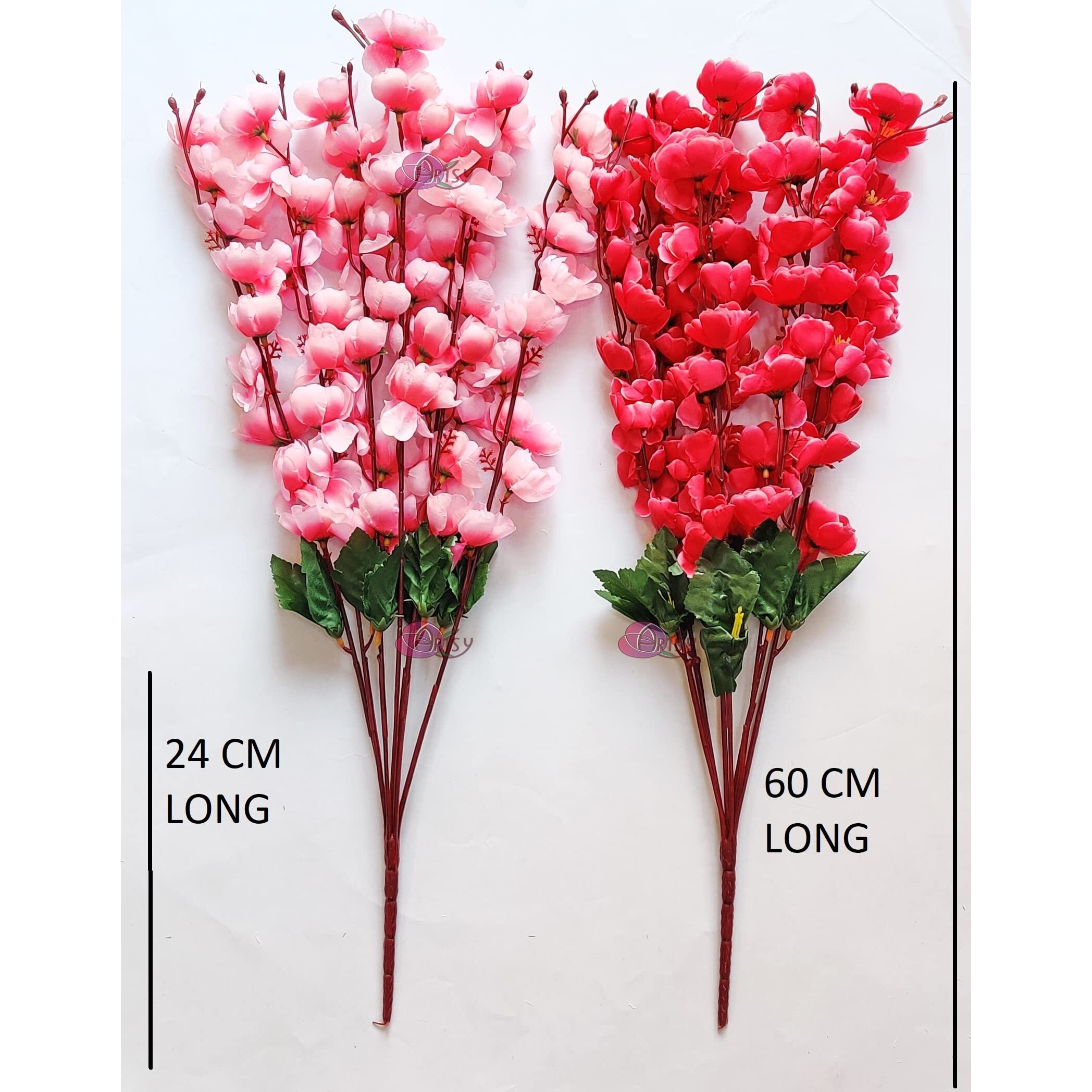 ARTSY Artificial Flowers for Decoration Cherry Blossom Flower Bunch for vase, Home Decor, Office decor, artificial plant, gift, craft, without vase, Combo, pack of 2 Pieces, 55 cm height