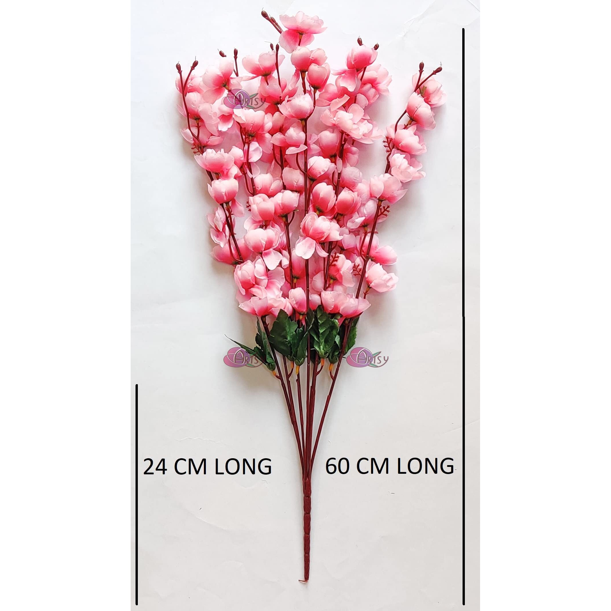 ARTSY Artificial Flowers for Decoration Cherry Blossom Flower Bunch for vase, Home Decor, Office decor, artificial plant, gift, craft, without vase, Babypink, 1 Piece, 55 cm height