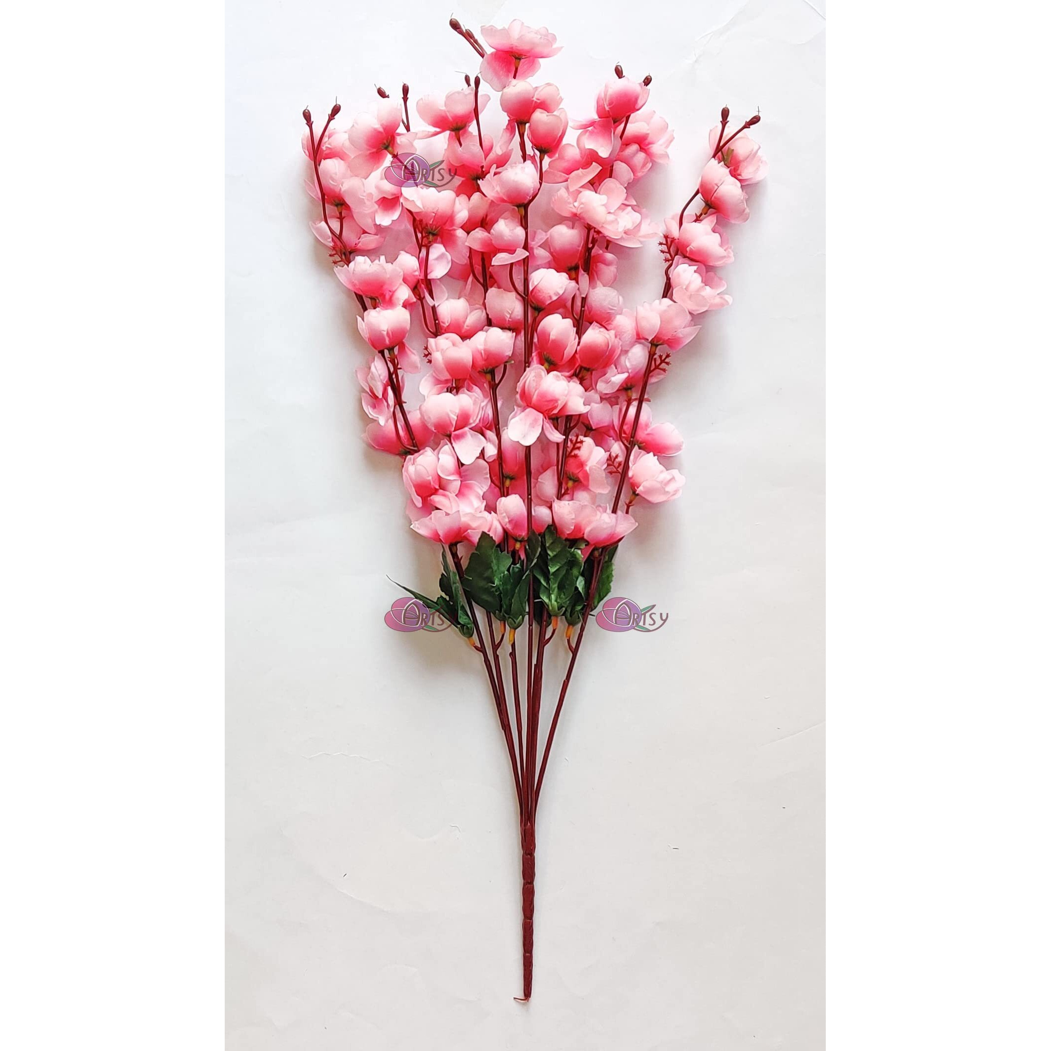 ARTSY Artificial Flowers for Decoration Cherry Blossom Flower Bunch for vase, Home Decor, Office decor, artificial plant, gift, craft, without vase, Babypink, 1 Piece, 55 cm height