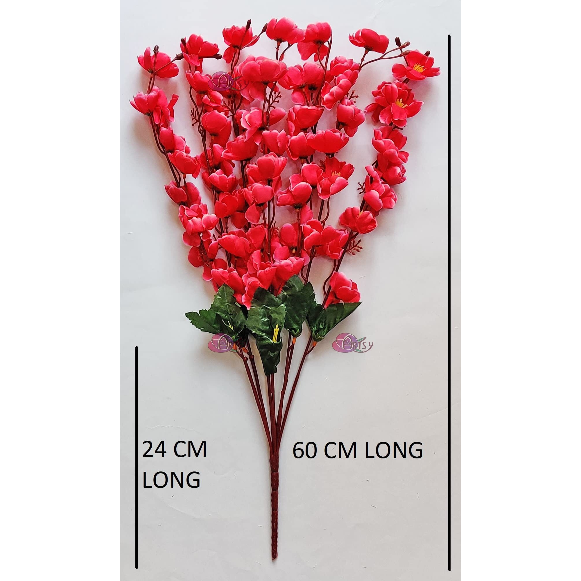 ARTSY Artificial Flowers for Decoration Cherry Blossom Flower Bunch for vase, Home Decor, Office decor, artificial plant, gift, craft, without vase, Pink 1 Piece, 55 cm height
