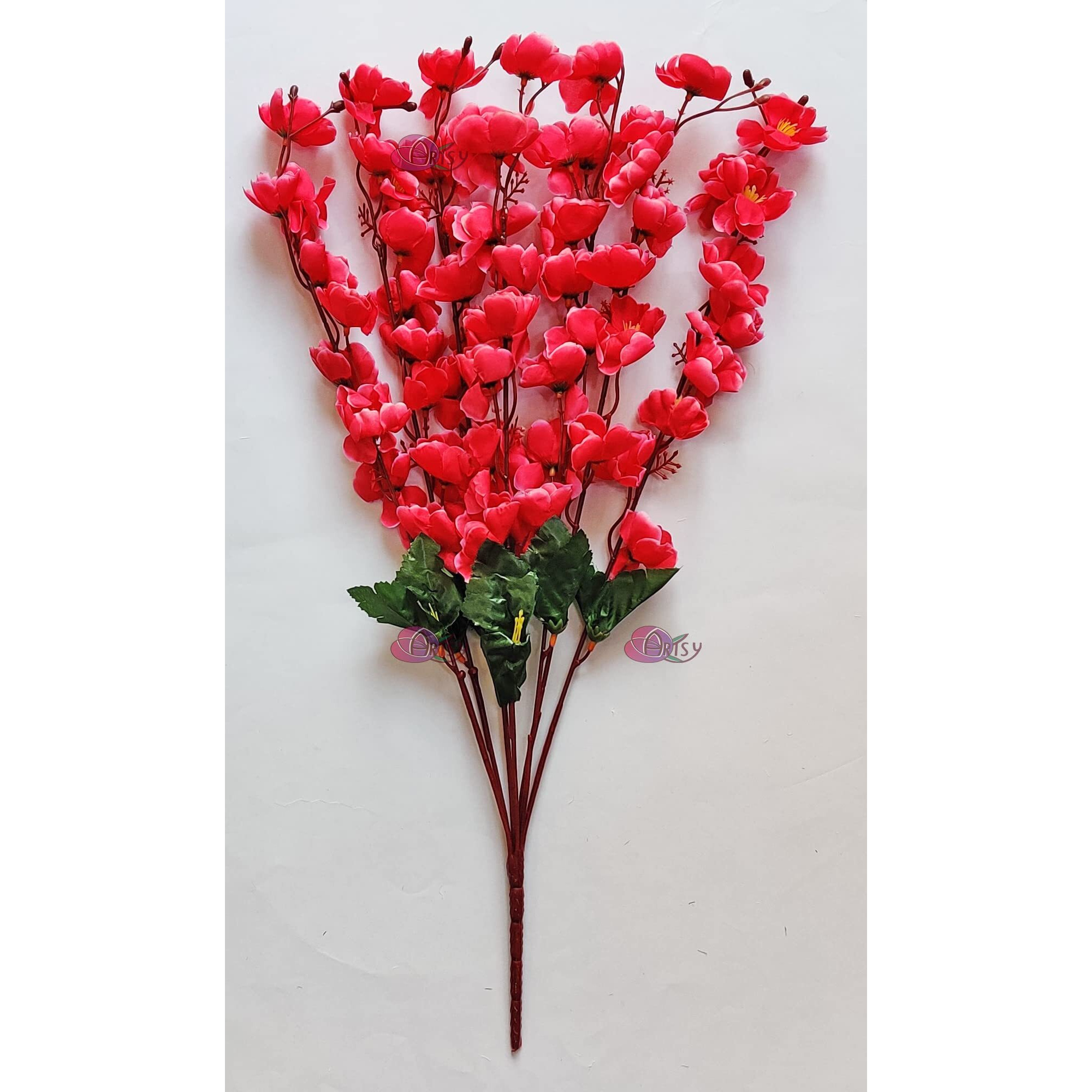 ARTSY Artificial Flowers for Decoration Cherry Blossom Flower Bunch for vase, Home Decor, Office decor, artificial plant, gift, craft, without vase, Pink 1 Piece, 55 cm height