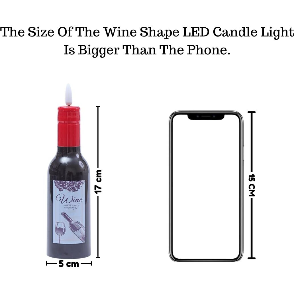 SATYAM KRAFT 2 Pc Wine Shape LED Candle Light Candle Light for Home Decor,Living Room, Mandap,Bed Room,Raksha Bandhan,Ganpati Decoration,Festive Decor,Resturants, Cafes (Yellow)(Pack of 2)(Model 3)