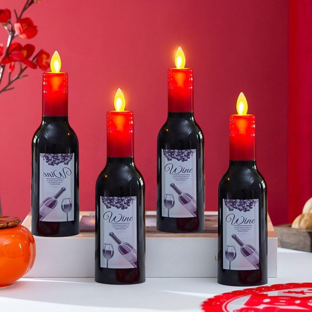 SATYAM KRAFT 2 Pc Wine Shape LED Candle Light Candle Light for Home Decor,Living Room, Mandap,Bed Room,Raksha Bandhan,Ganpati Decoration,Festive Decor,Resturants, Cafes (Yellow)(Pack of 2)(Model 3)