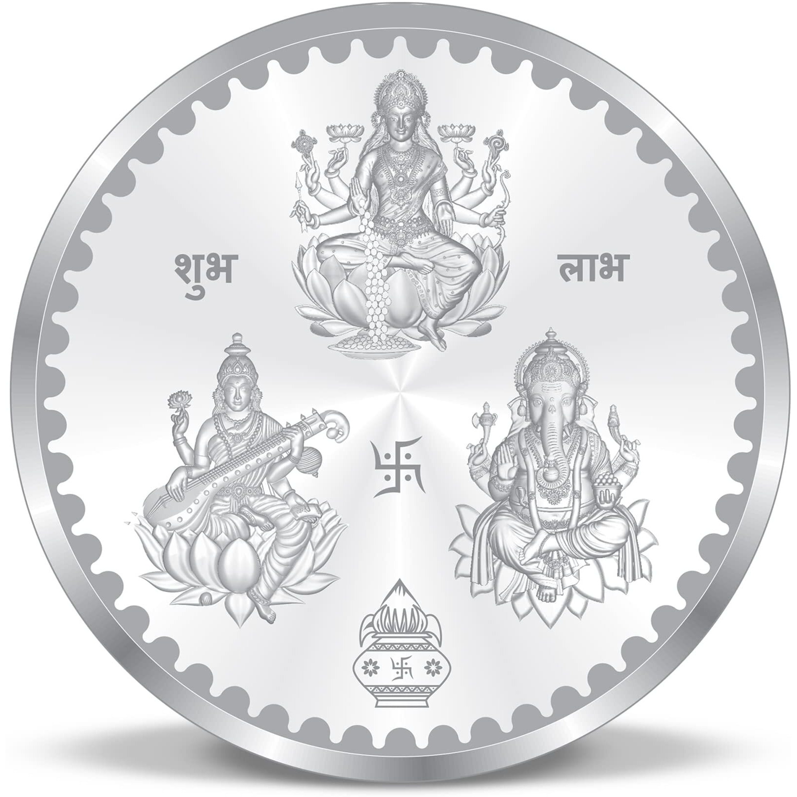 ACPL Precious Moments BIS Hallmarked Ganesh Laxmi And Saraswati Silver Coin 999 Pure available in 10/20/50/100 gram.