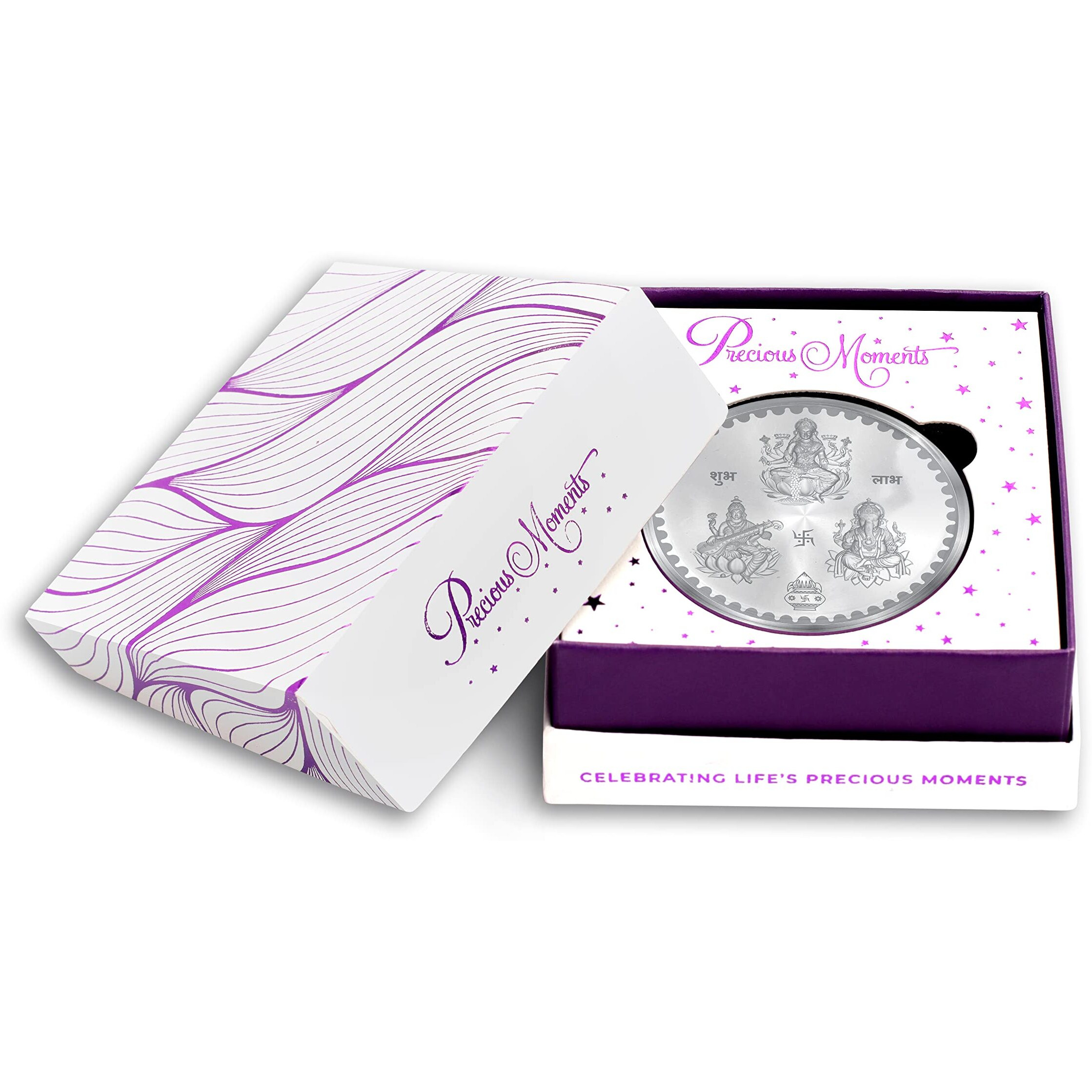 ACPL Precious Moments BIS Hallmarked Ganesh Laxmi And Saraswati Silver Coin 999 Pure available in 10/20/50/100 gram.