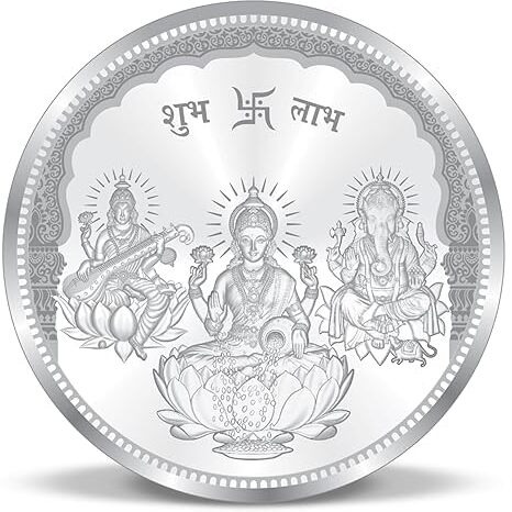 ACPL Precious Moments BIS Hallmarked Ganesh Laxmi And Saraswati Silver Coin 999 Pure available in 5 Gram