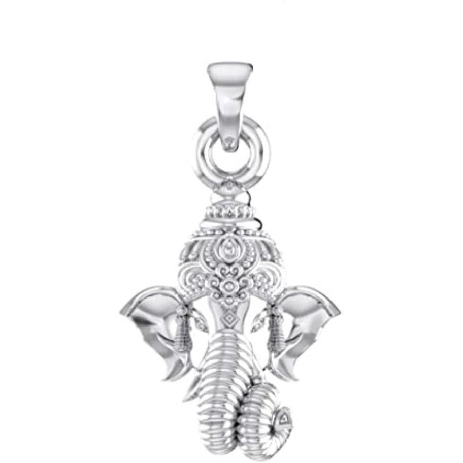 Akshat Sapphire Sterling Silver (92.5% purity) God Ganesh Pendant for Men & Women Pure Silver Lord Ganapathy Locket for Good Health & Wealth