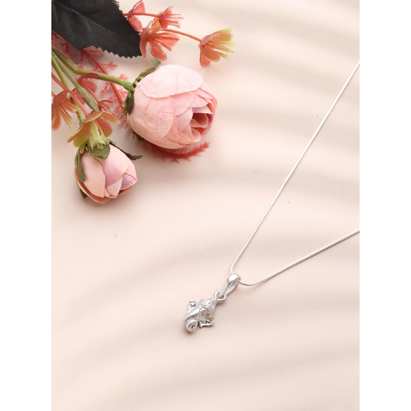 Akshat Sapphire Sterling Silver (92.5% purity) God Ganesh Pendant for Men & Women Pure Silver Lord Ganapathy Locket for Good Health & Wealth