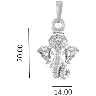 Akshat Sapphire Sterling Silver (92.5% purity) God Ganesh Pendant for Men & Women Pure Silver Lord Ganapathy Locket for Good Health & Wealth