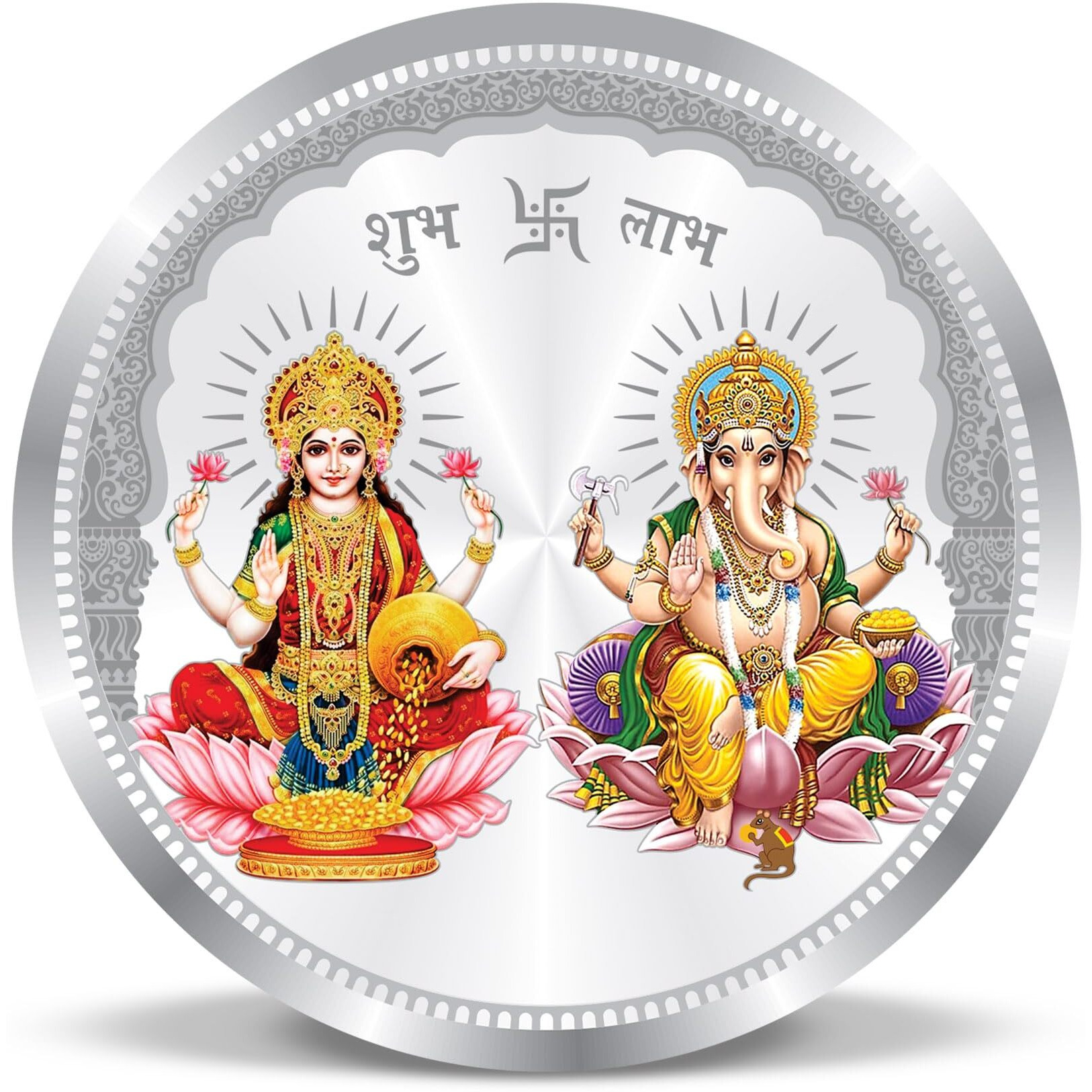 ACPL Precious Moments BIS Hallmarked Laxmi Ganesh 10 Gram Silver Coin 999 Pure