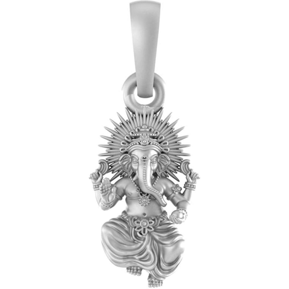 Akshat Sapphire Sterling Silver (92.5% purity) God Ganesh (Big Size) Pendant for Men & Women Pure Silver Lord Ganapathy (Big Size) Locket for Good Health & Wealth