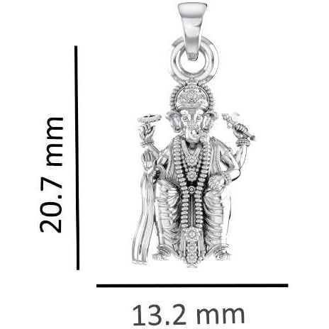 Akshat Sapphire Sterling Silver (92.5% purity) God Ganesh Pendant for Men & Women Pure Silver Lord Ganapathy Locket for Good Health & Wealth