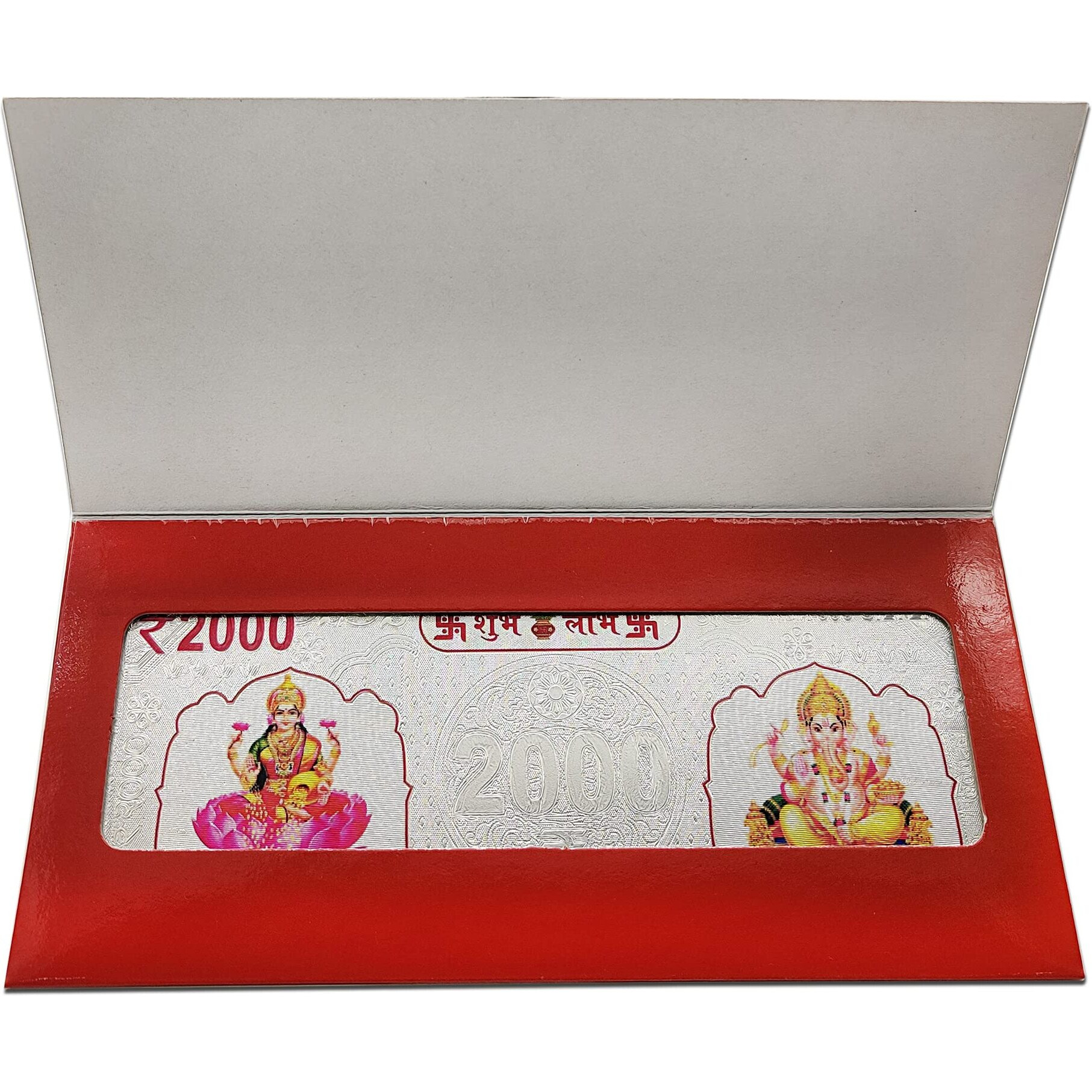 MAA SILVER Pure Silver Laxmi Ganesh ji Rs. 2000 Currency Note for Gifting & Religious Use (999 Purity)(2.5 Grams Silver)