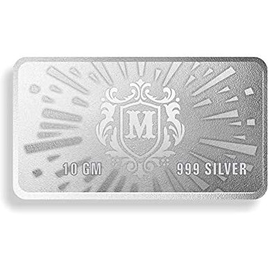 MOHUR Trimurti Laxmi Ganesh Saraswati 10 Gm Coloured (999) Pure Silver Bar