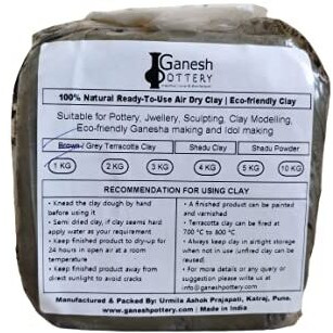 Ganesh Pottery Earthen Terracotta Ready to Use Natural Clay. Best for Sculpting, Pottery, Jewelry Making, Ecofriendly Ganesha Idol Making, Art and Craft Activities
