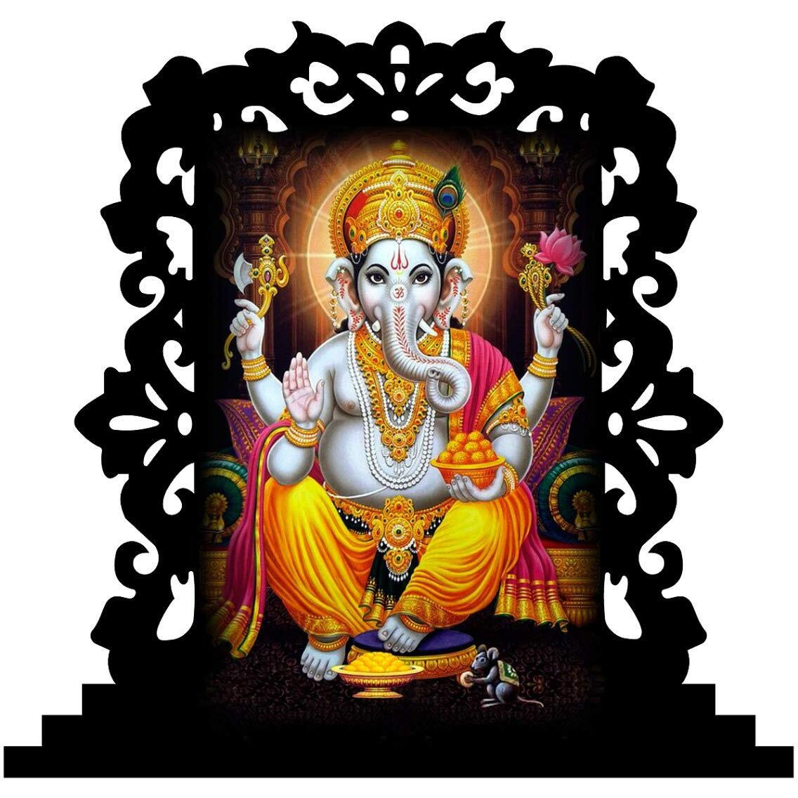 Unique Acrylic Ganesh Idol for Car Dashboard - (Multicolour, Medium)
