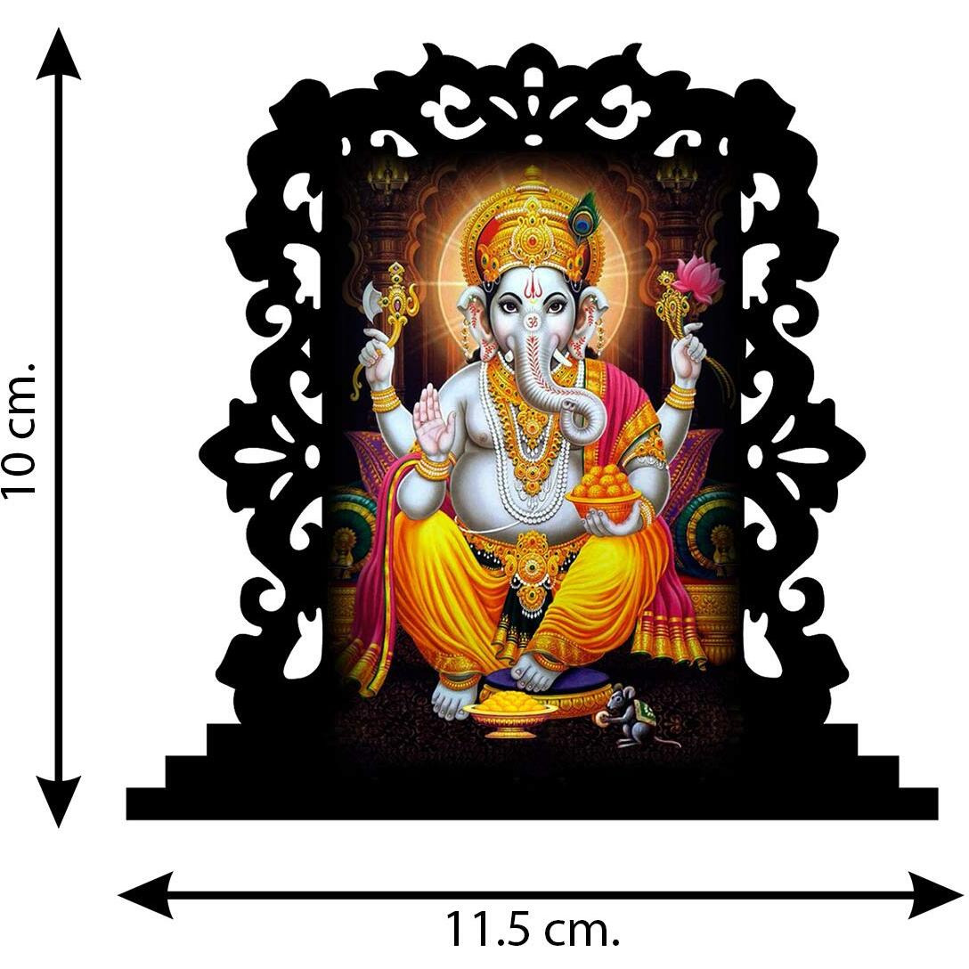 Unique Acrylic Ganesh Idol for Car Dashboard - (Multicolour, Medium)