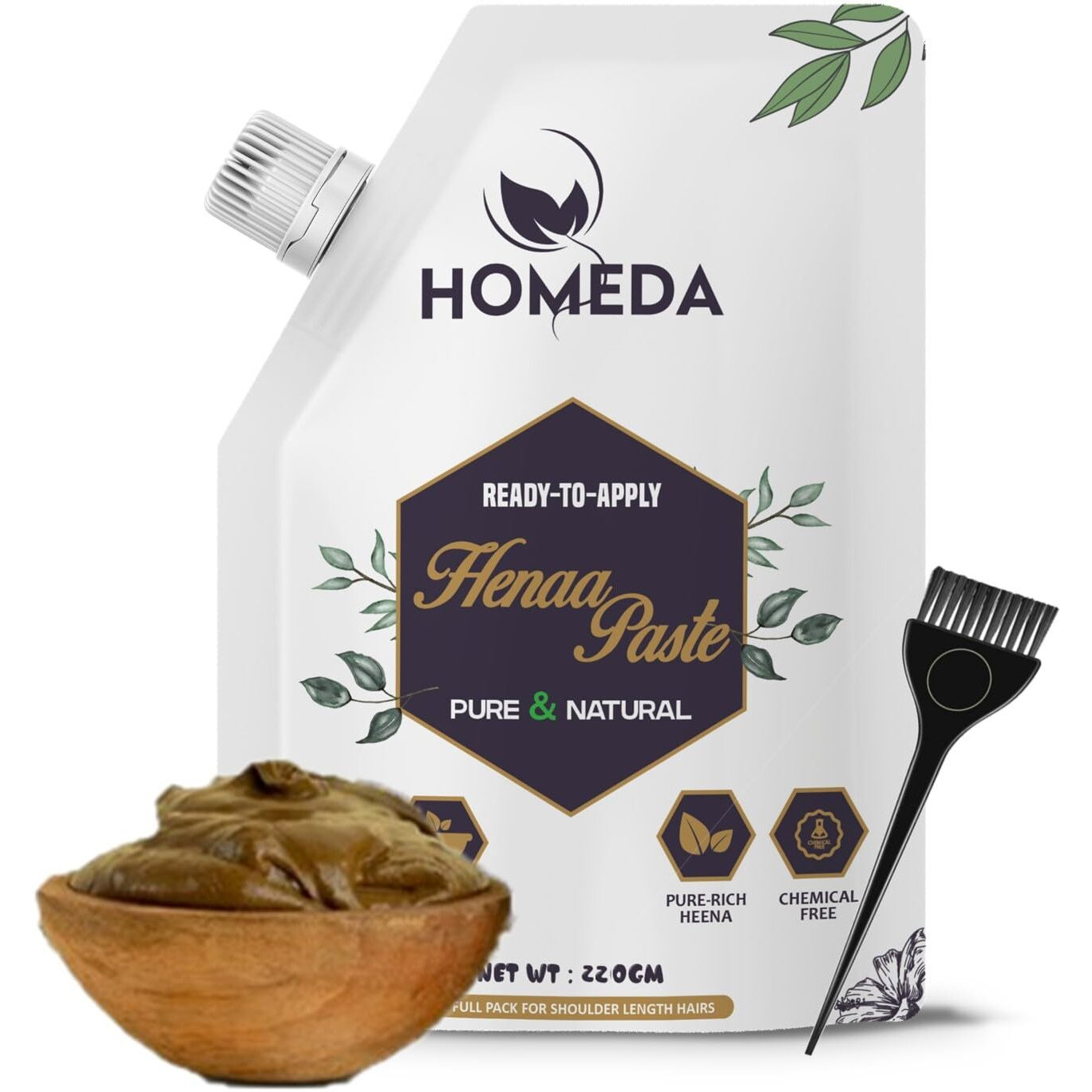 Shudh Online Fresh Henna Paste Ready to Apply, Instant Mehendi for Hair, Herbal Mehndi Henna for Hair, Natural Henna Hair Colour, Ready to Use Mehandi, Hena Soaked in Herbs, 220g (Pack of 1)