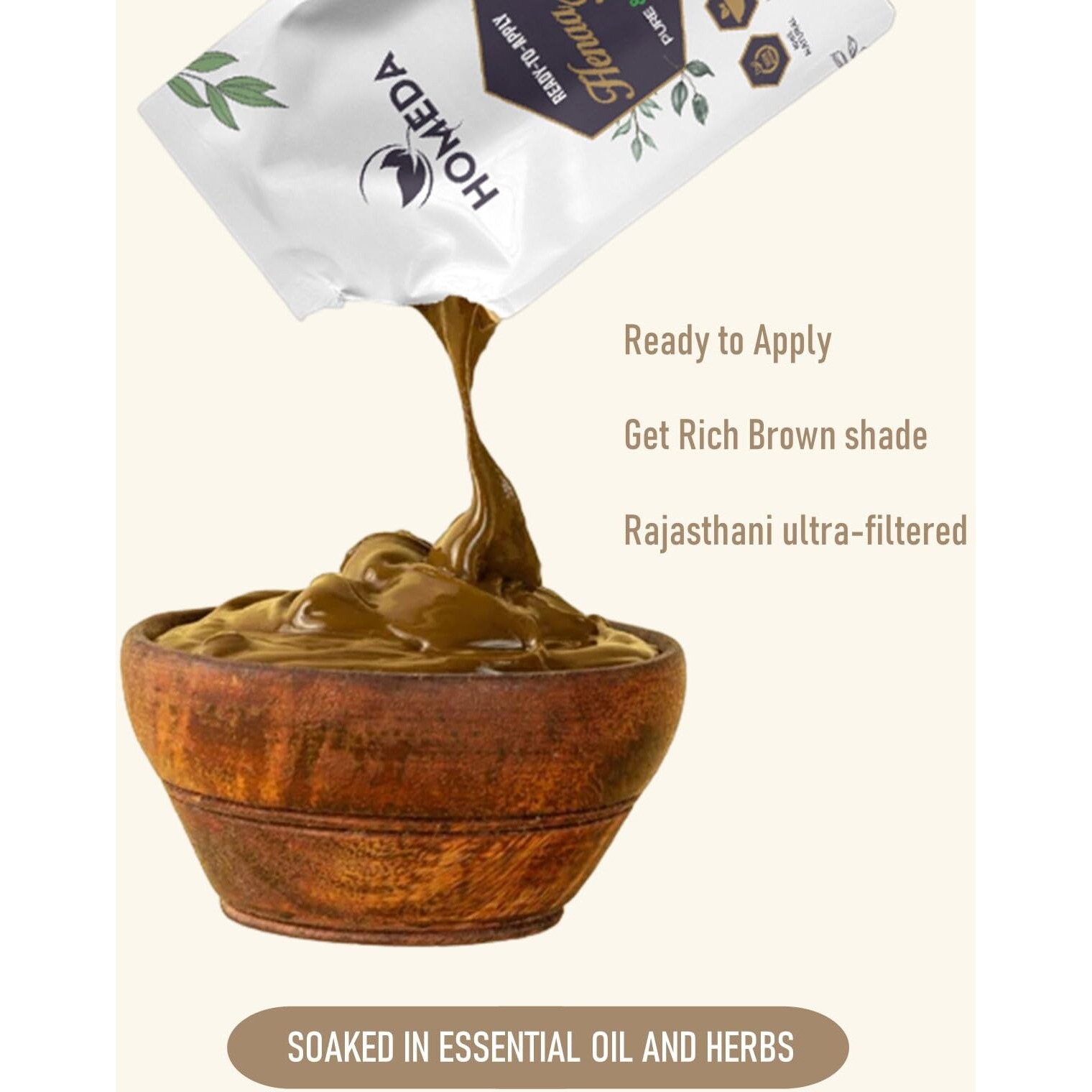 Shudh Online Fresh Henna Paste Ready to Apply, Instant Mehendi for Hair, Herbal Mehndi Henna for Hair, Natural Henna Hair Colour, Ready to Use Mehandi, Hena Soaked in Herbs, 440g each (Pack of 2)