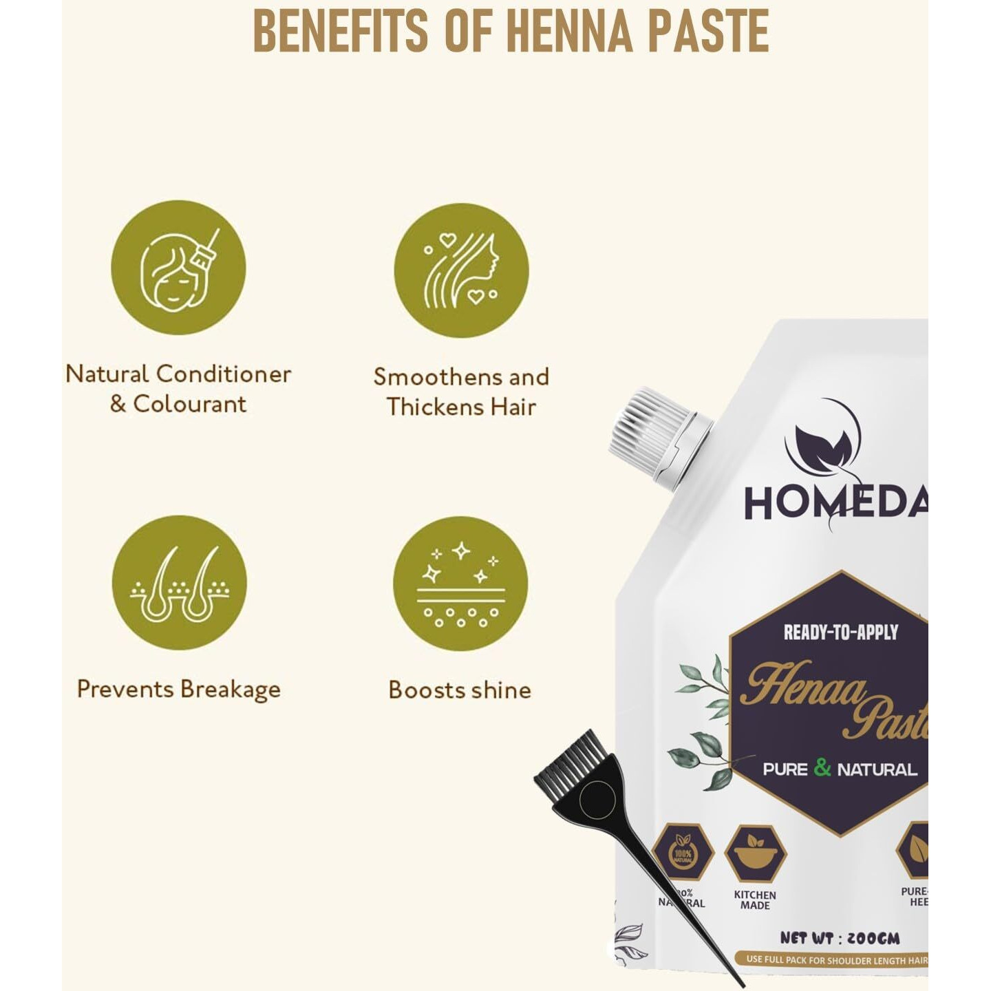 Shudh Online Fresh Henna Paste Ready to Apply, Instant Mehendi for Hair, Herbal Mehndi Henna for Hair, Natural Henna Hair Colour, Ready to Use Mehandi, Hena Soaked in Herbs, 440g each (Pack of 2)