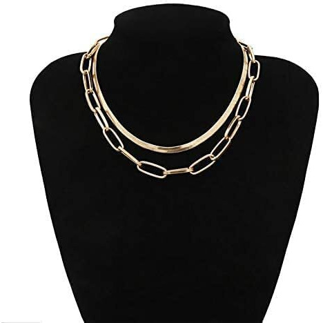 Yellow Chimes Choker Necklace for Women Gold Plated Chain Choker Necklace for Girls Dual Layer Choker Necklace for Women and Girls