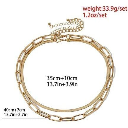 Yellow Chimes Choker Necklace for Women Gold Plated Chain Choker Necklace for Girls Dual Layer Choker Necklace for Women and Girls