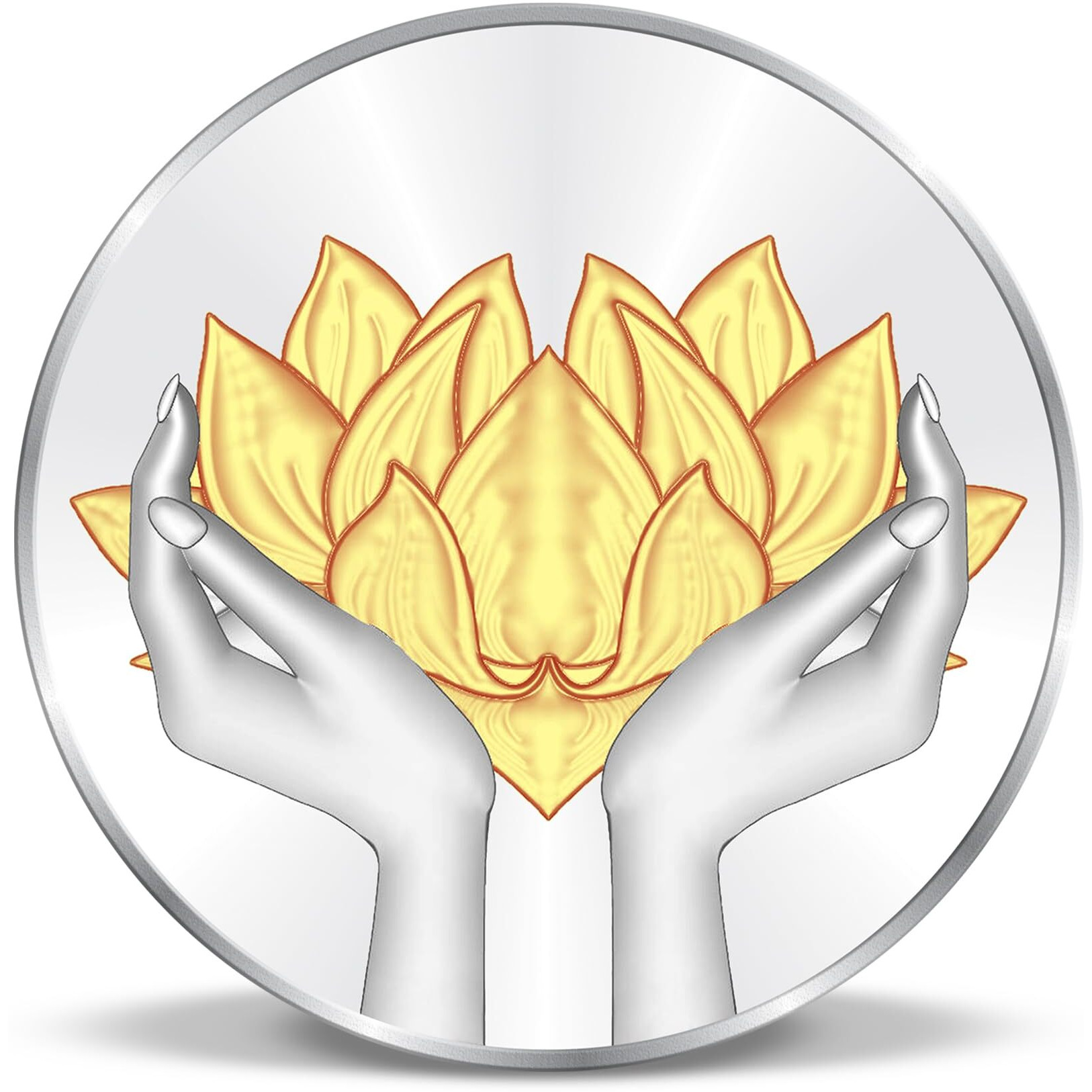 ACPL Precious Moments Colour Lotus 100 Grams Silver Coin 999 Pure Bis Hallmarked With Gift Box