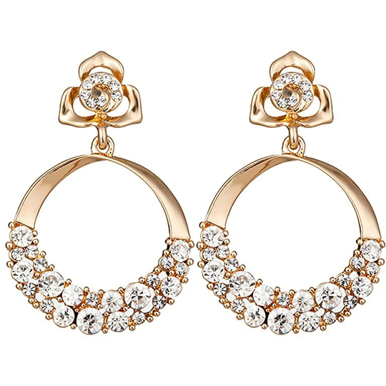 Shining Diva Fashion Stylish Fancy Golden Gold Plated Earrings for Women (9567er)