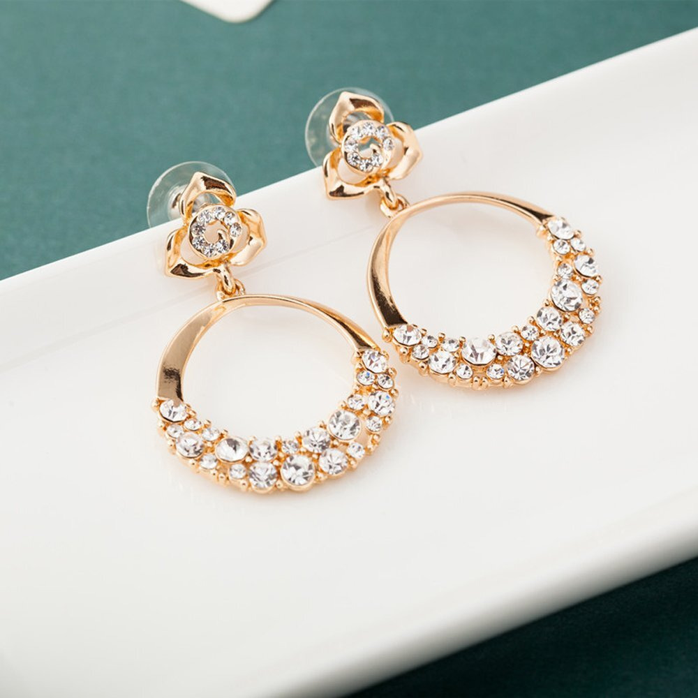 Shining Diva Fashion Stylish Fancy Golden Gold Plated Earrings for Women (9567er)