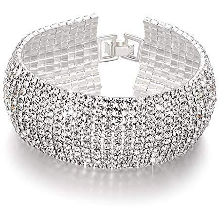 YouBella Jewellery Silver Plated Stylish Latest Crystal Bracelet Bangle Jewellery For Girls and Women