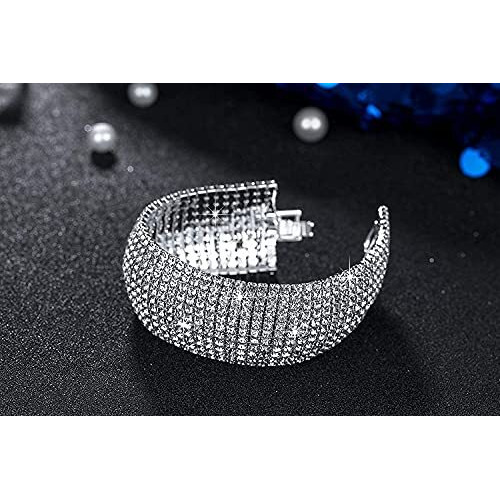 YouBella Jewellery Silver Plated Stylish Latest Crystal Bracelet Bangle Jewellery For Girls and Women