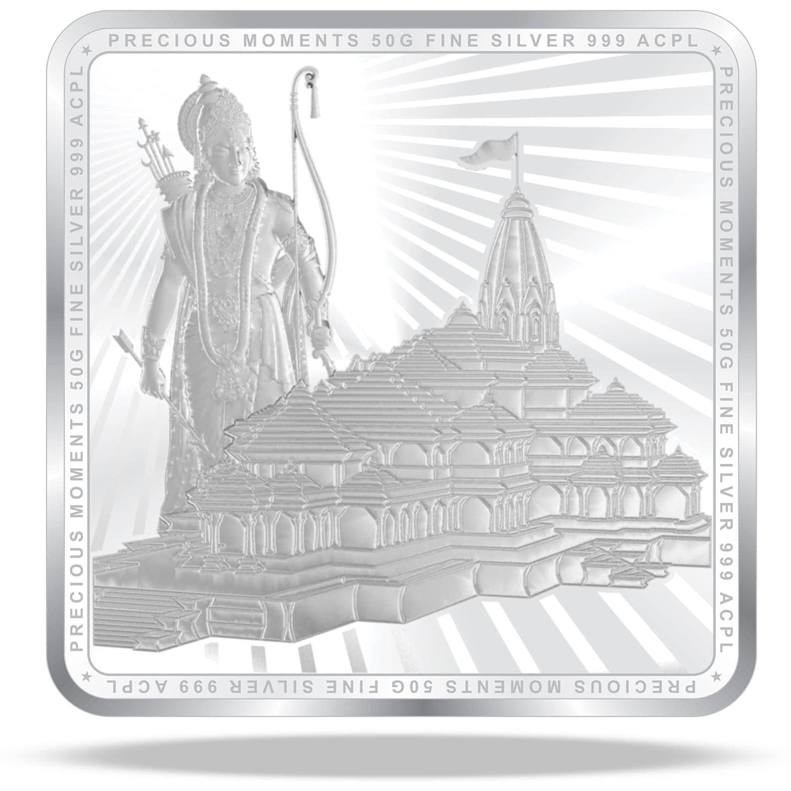 ACPL Precious Moments BIS Hallmarked Ram darbar 50 Gram 999 Pure Silver Coin