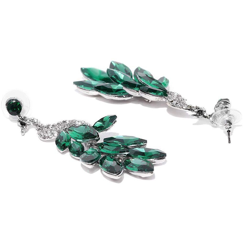 YouBella Jewellery Valentine Collection AAA Swiss Zircon Peacock Earings Fashion Earrings for Girls and Women (Green)