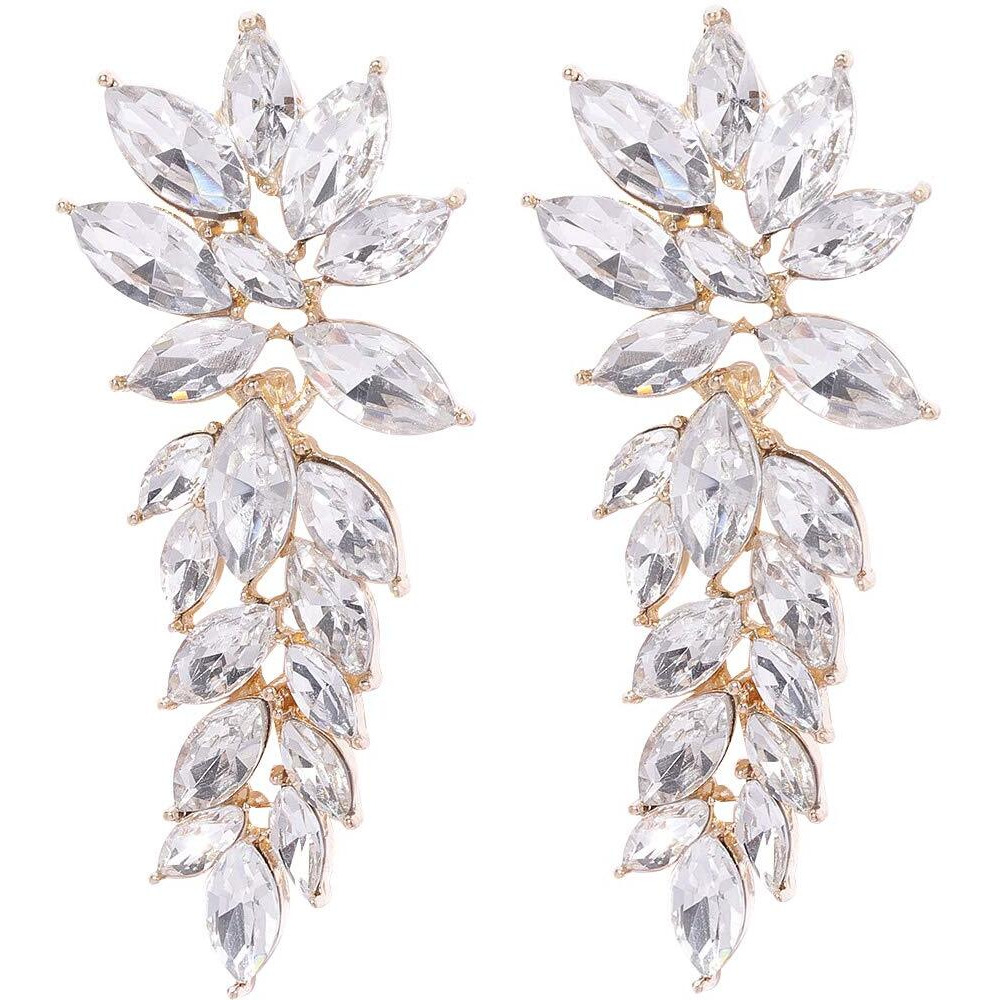 YouBella Fashion Jewellery Earings Drop and Dangler Ear rings Crystal Earrings for Girls and Women (White)