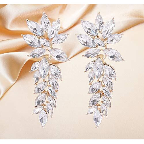 YouBella Fashion Jewellery Earings Drop and Dangler Ear rings Crystal Earrings for Girls and Women (White)