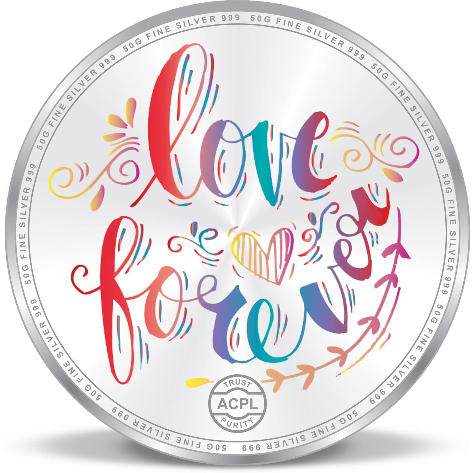 ACPL Precious Moments BIS Hallmarked Silver Coin 25th & 50th Happy Anniversary Floral Design 999 Pure