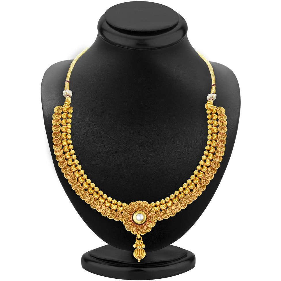 Sukkhi Eye-Catchy Jalebi Design Gold Plated Necklace Set For Women
