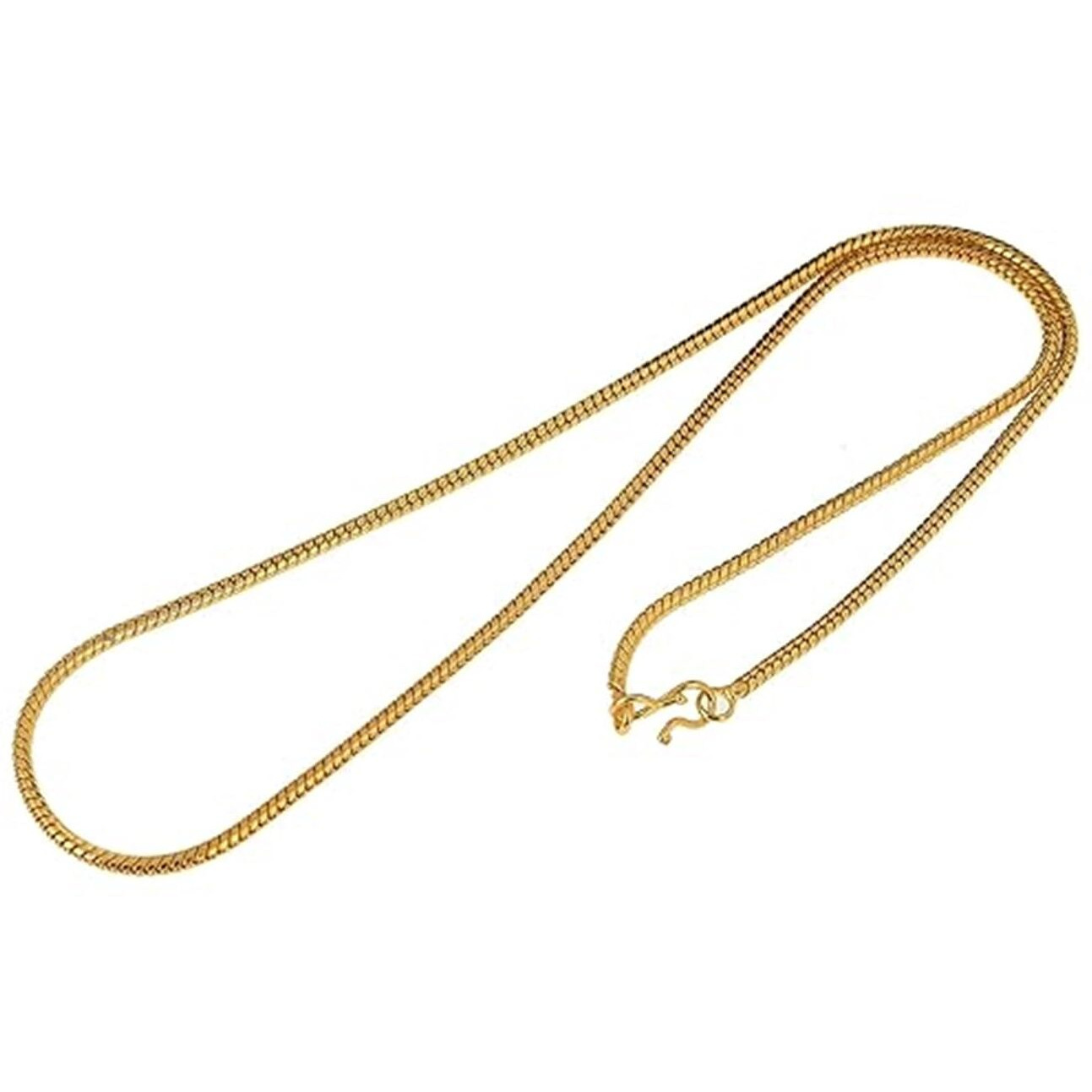 Handicraft Kottage latest & Stylish High Gold Plated 22 inch & Brass Celebrity Inspired Round Gold Plated Chain For Women Boys Thin Light Weighted Chain regular wear
