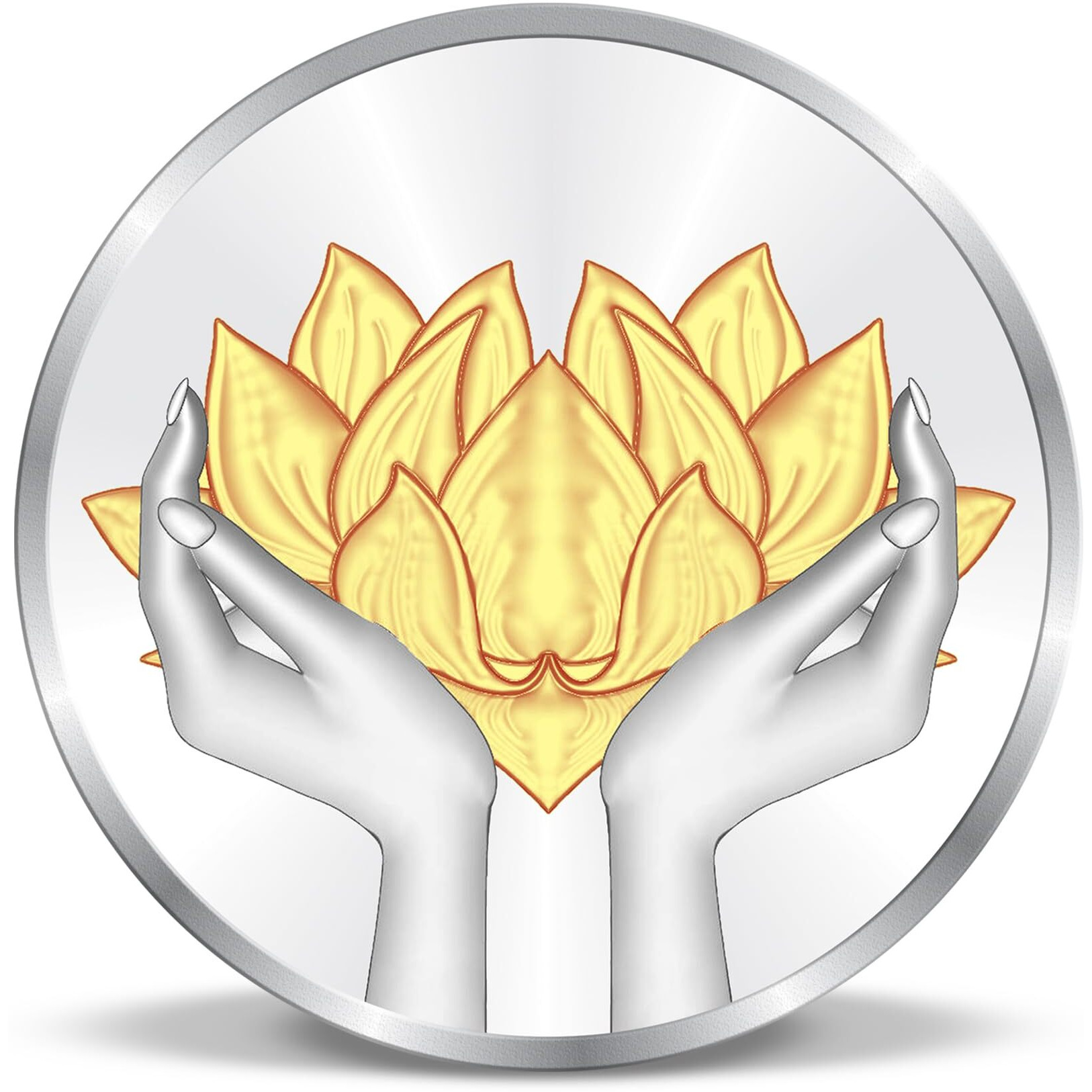 ACPL Precious Moments Colour Lotus 20 Grams Silver Coin 999 Pure Bis Hallmarked With Gift Box