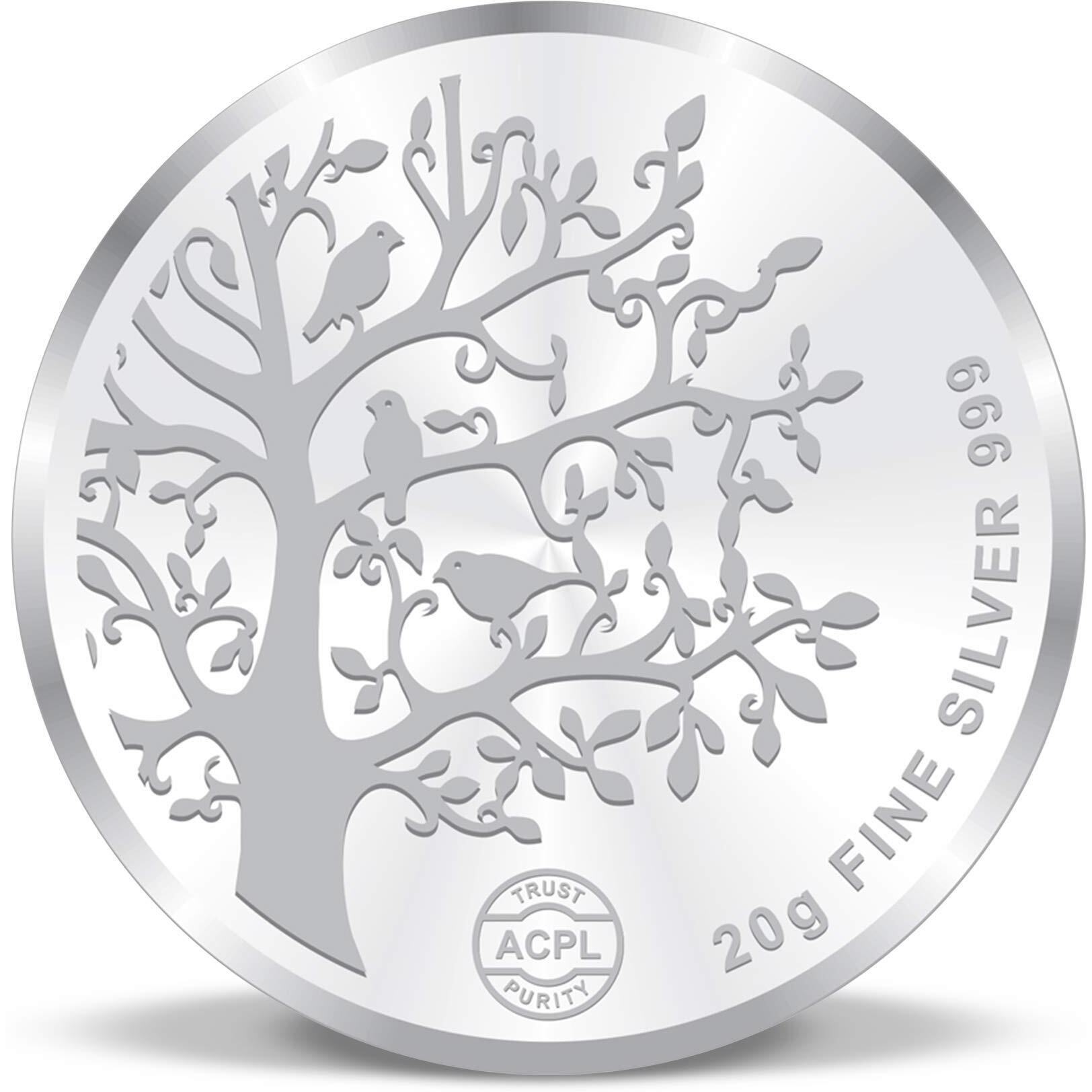 ACPL Precious Moments BIS Hallmarked Silver Coin Banyan Tree 20 gm 999 Pure
