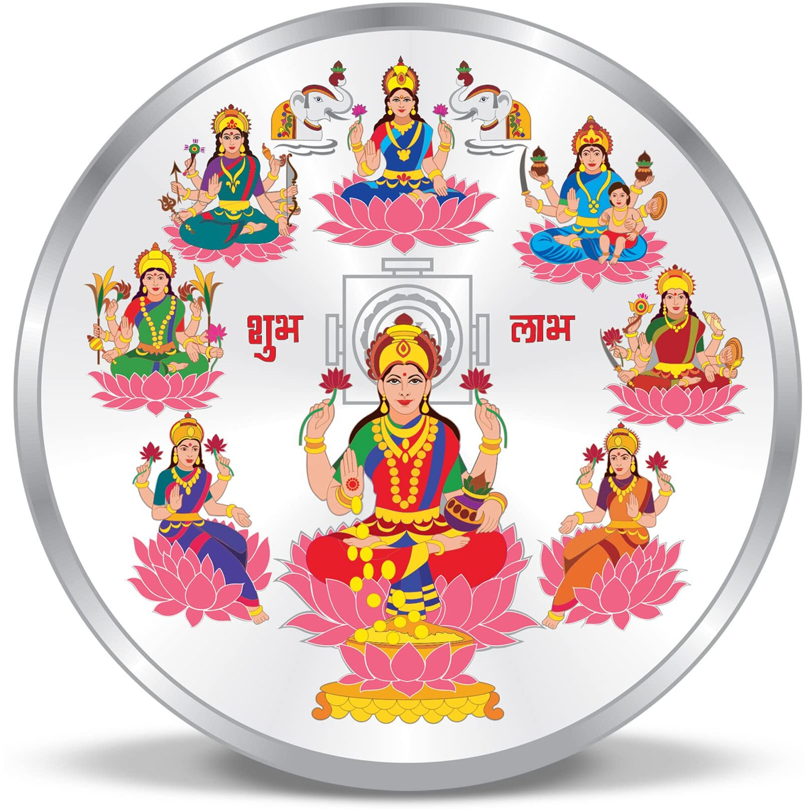 ACPL Precious Moments BIS Hallmarked Astha laxmi 20 Gram 999 Pure Silver Coin