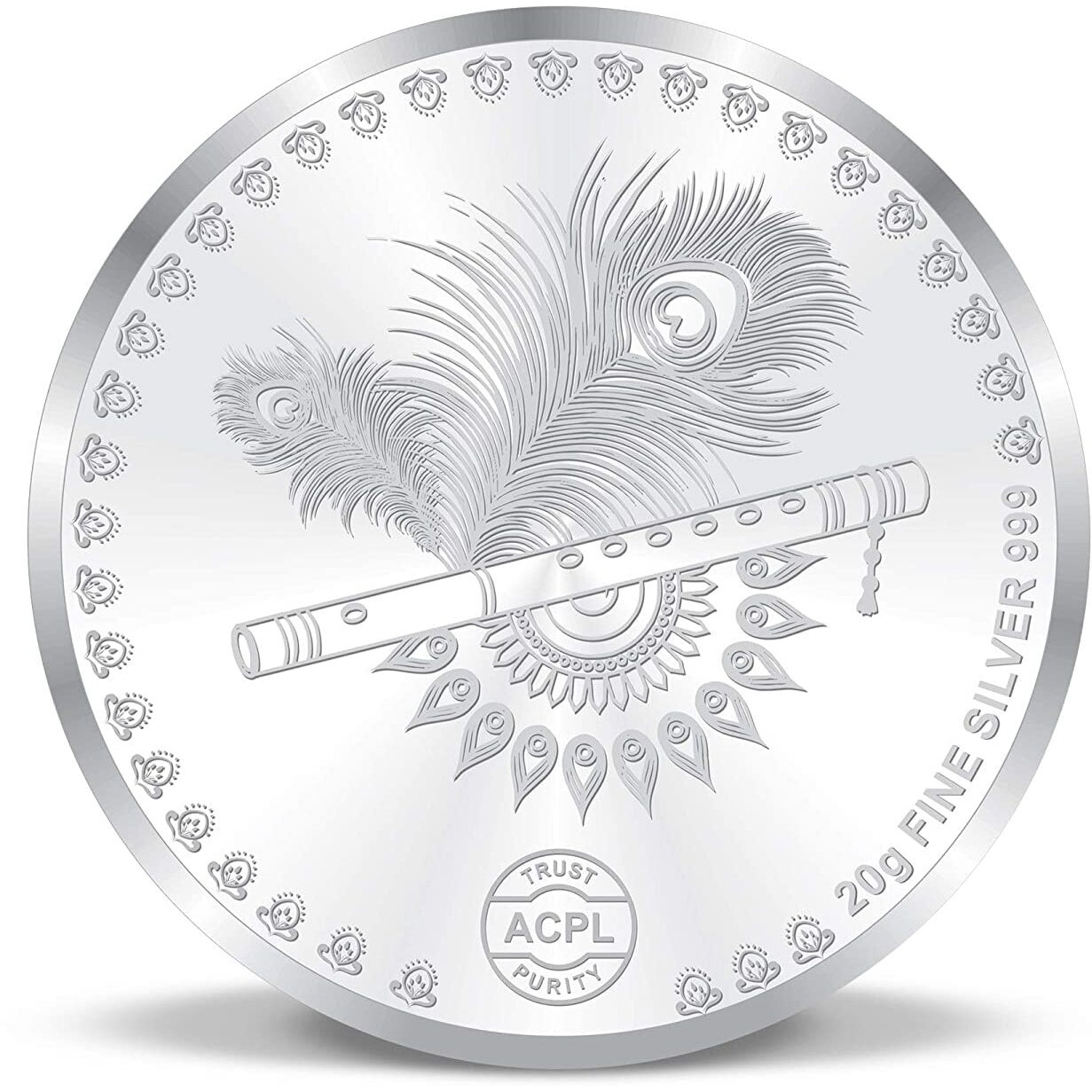 ACPL Precious Moments BIS Hallmarked Silver Coin Radha Krishna on the swing Multi-Color 20 gm 999 Pure