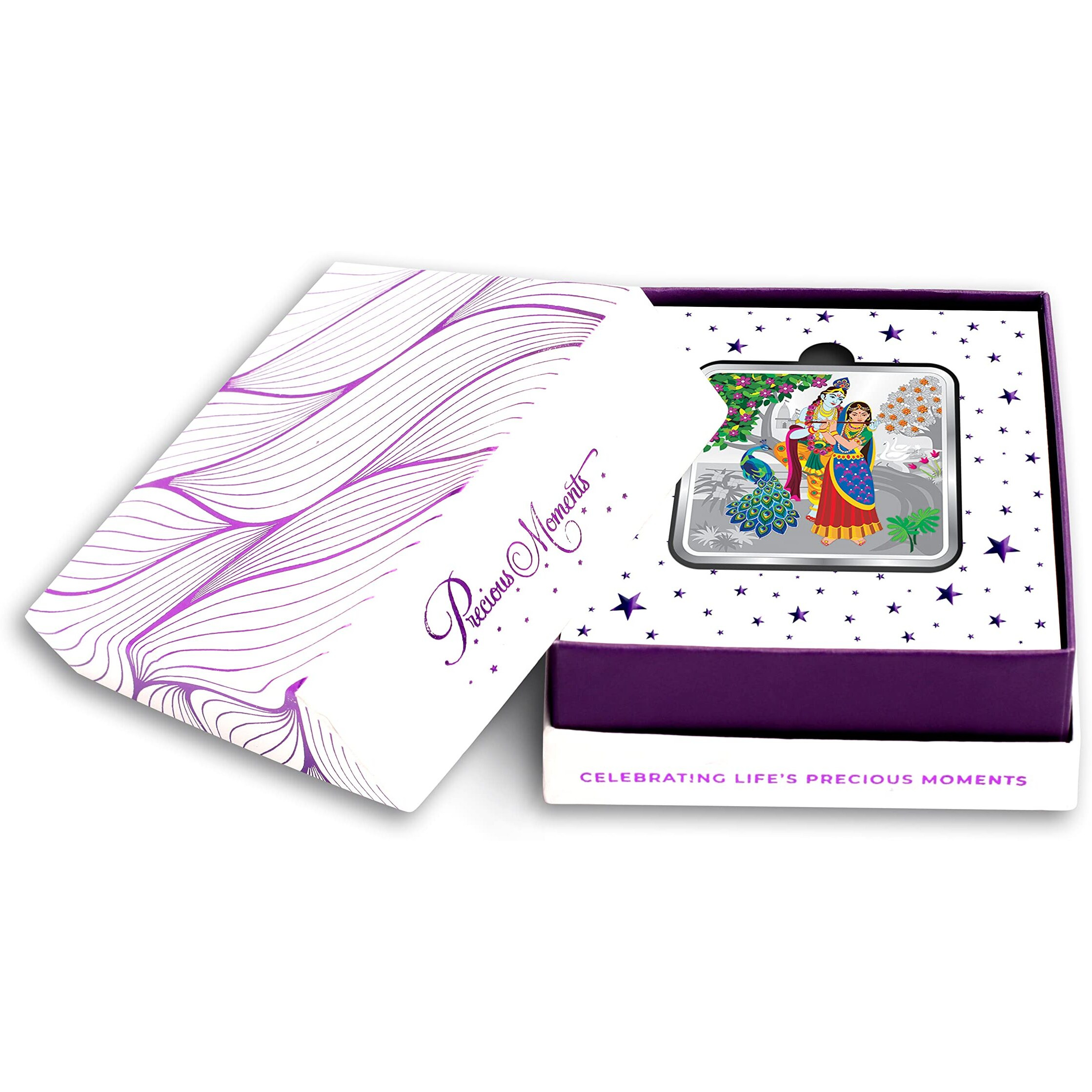 ACPL Precious Moments Bis Hallmarked Radha Krishna Square Silver Coin 20 Gm 999 Purity