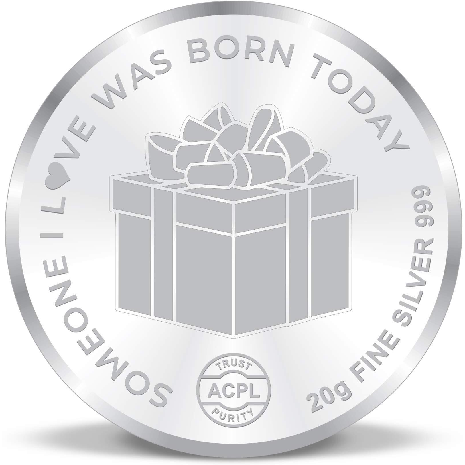 ACPL Precious Moments BIS Hallmarked Silver Coin Happy Birthday Celebration Ceremony Gift 20 gm 999 Pure