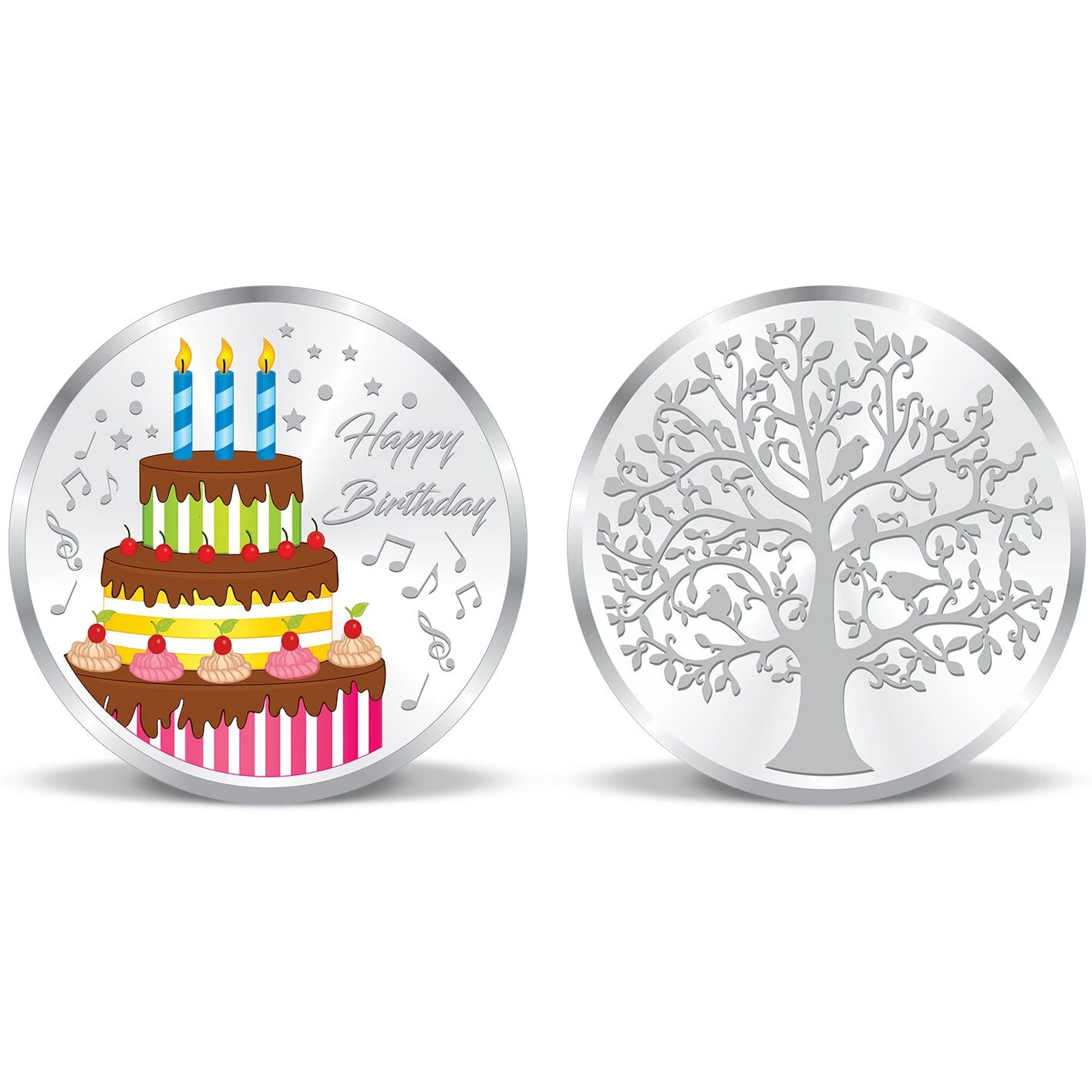 ACPL 10 Gram X 2  20 Grams Pure Silver Coin Combo Bis Hallmarked 999 Fine Silver Happy Birthday Gift Precious Moments