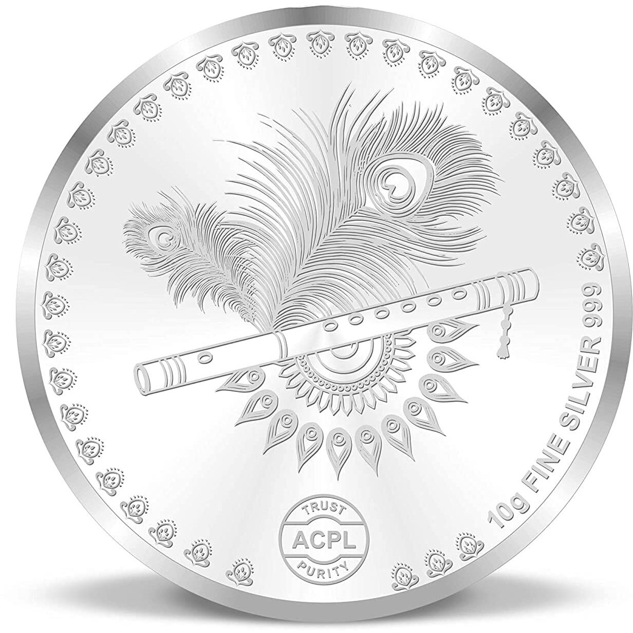 ACPL Precious Moments BIS Hallmarked Silver Coin Radha Krishna on the swing Multi-Color 10 gm 999 Pure