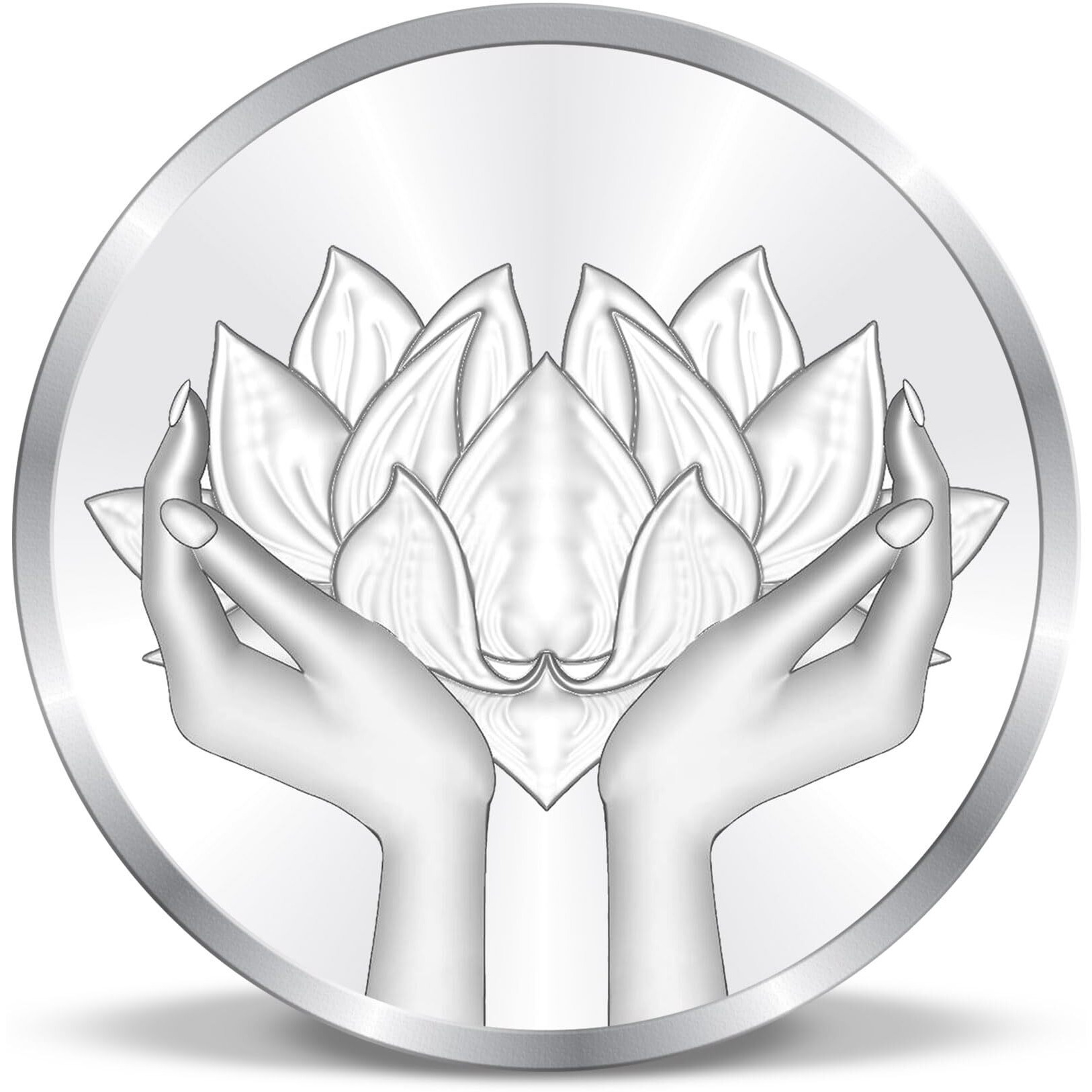 Precious Moments 10 Gram Silver Coin Lotus Design BIS Hallmarked 999 Pure Exquisite Collectible with Gift Box by ACPL